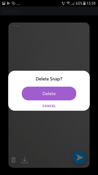 usuń historię Snapchata - kliknij Usuń
