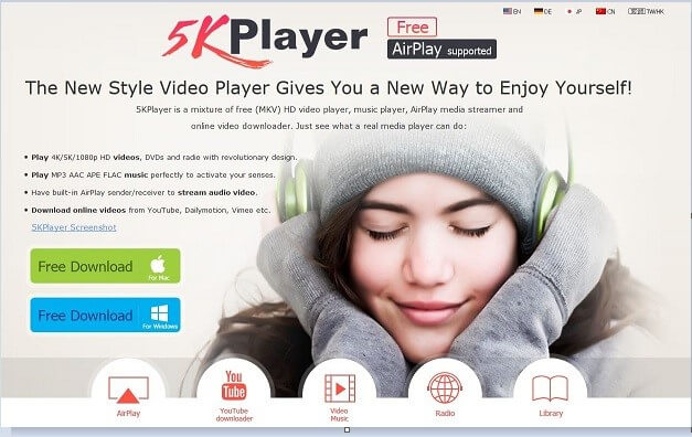 scarica 5kplayer e installa