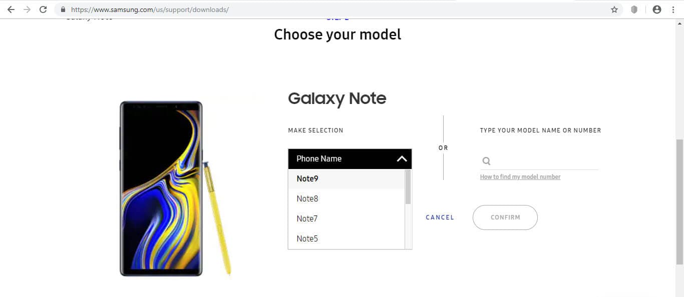 télécharger le firmware de samsung - étape 3