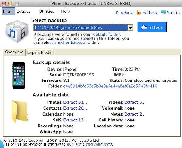 iTunes Backup Extractor: iPhone biztonsági másolat kivonó