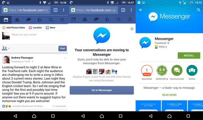 αποστολή μηνυμάτων στο facebook χωρίς messenger 01