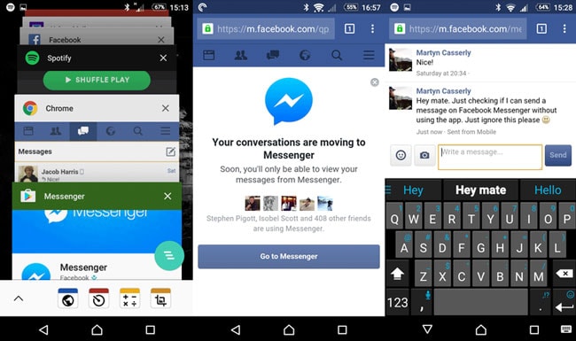 στείλτε μηνύματα στο facebook χωρίς messenger