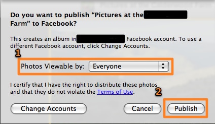 iphotoをFacebookにエクスポート-写真の閲覧可能