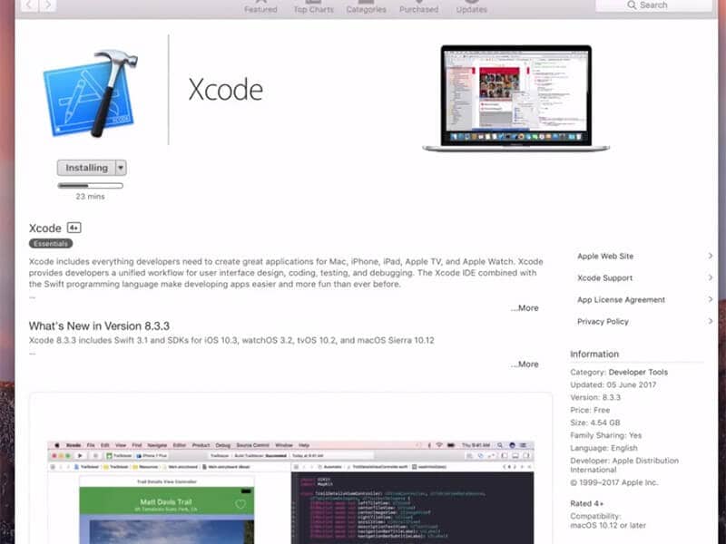 se etter Xcode