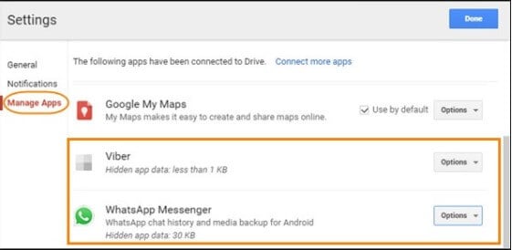 Oude WhatsApp-back-up verwijderen uit Google Drive