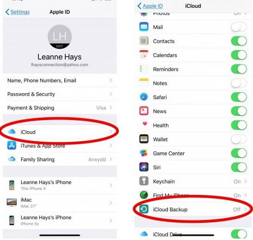 controleer icloud-instellingen om iCloud-back-up te herstellen mislukt