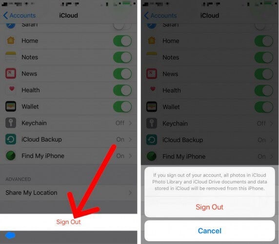 قم بتسجيل الدخول إلى حساب icloud مرة أخرى