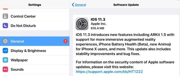 frissítse az iPhone-t az icloud biztonsági mentésének javításához