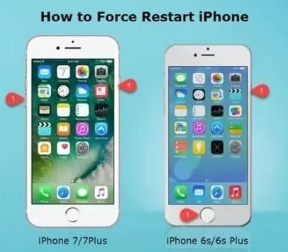 forzare il riavvio di iphone 7/6