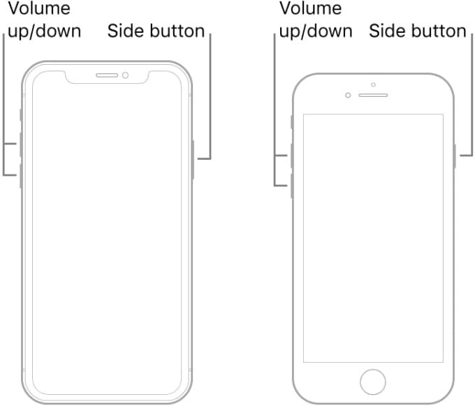 vynutit restart iPhone 8, aby se iPhone zasekl na logu Apple