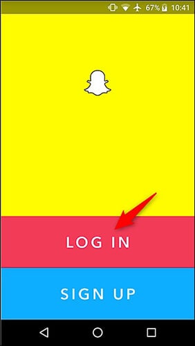 Snapchat-přihlášení