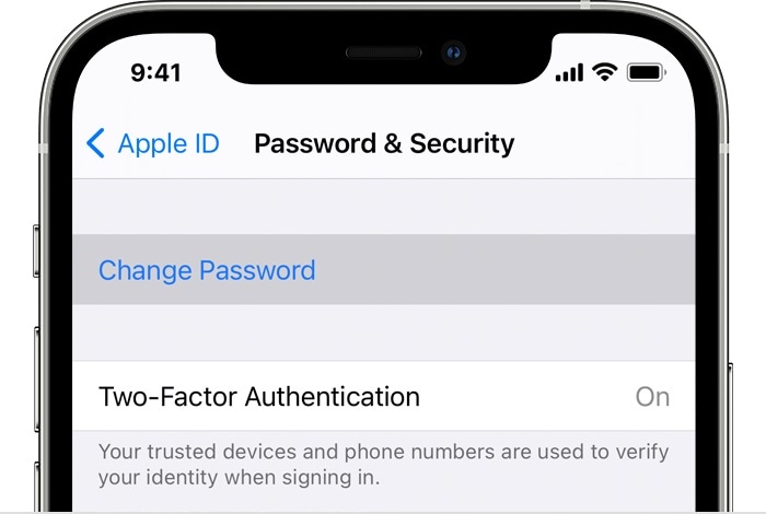 ændre apple id adgangskode iphone