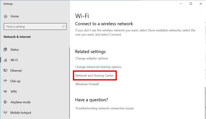 Windows nettverk og delingssenter