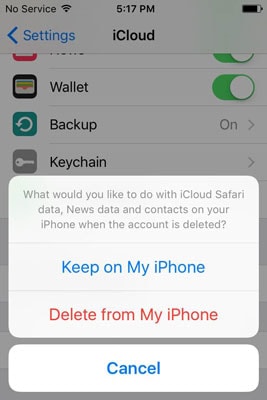 accedi a Cambia account iCloud
