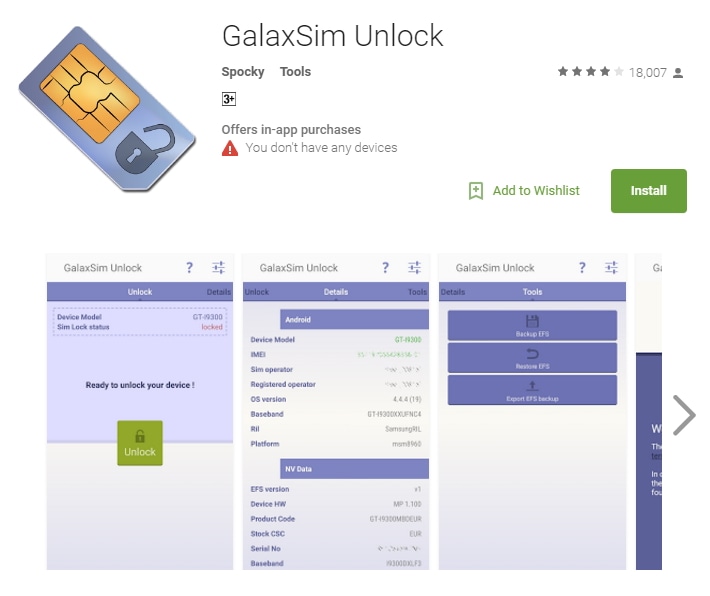 Aplikacja odblokowująca galaktykę sim GalaxSIM Unlock