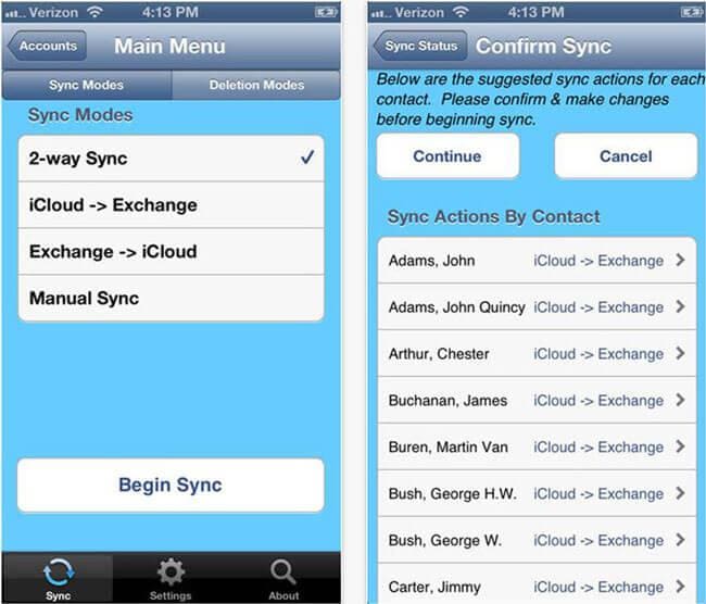 synchroniser les contacts iphone