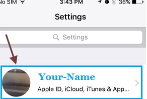 18. ábra érintse meg az Apple ID-t