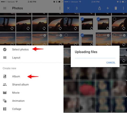 mover fotos del iphone a la computadora- google photos