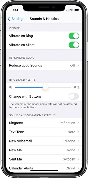 nulstilling af lyd- og lydstyrkeindstillingerne i iPhone