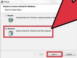 WindowsコンピュータでiCloudを削除することを選択します