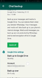 Google Drive-säkerhetskopiering