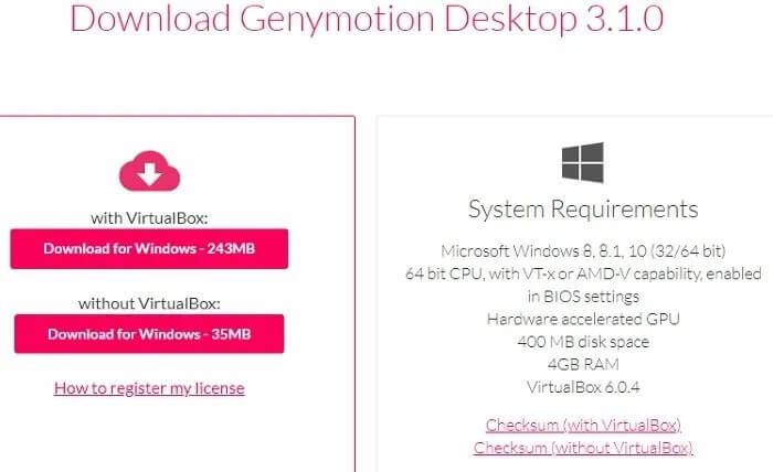 Laden Sie genymotion für Ihren PC herunter