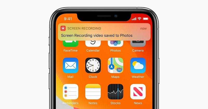 registrazione dello schermo su iOS14 1