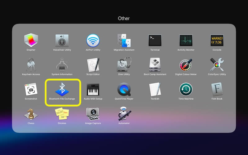 Bluetooth fájlcsere a macOS Finderben