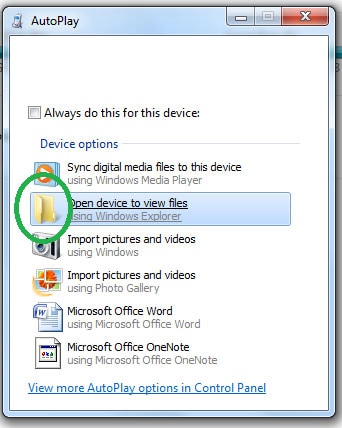 abrir dispositivo para ver archivos