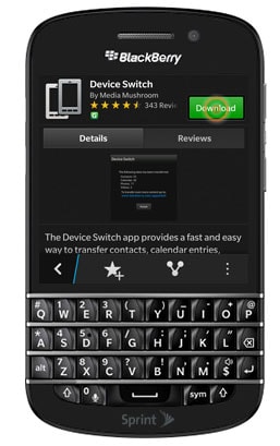 siirtää tietoja Androidista BlackBerry-03:een
