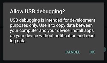 USB-virheenkorjausvaihtoehto Androidissa