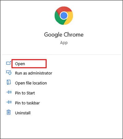 Öffnen Sie Google Chrome