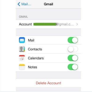 backup de notas do iPhone com o Gmail