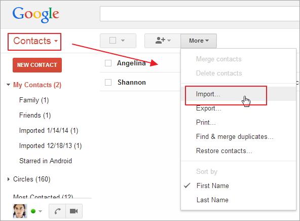 comment copier des contacts ajouter des contacts à gmail