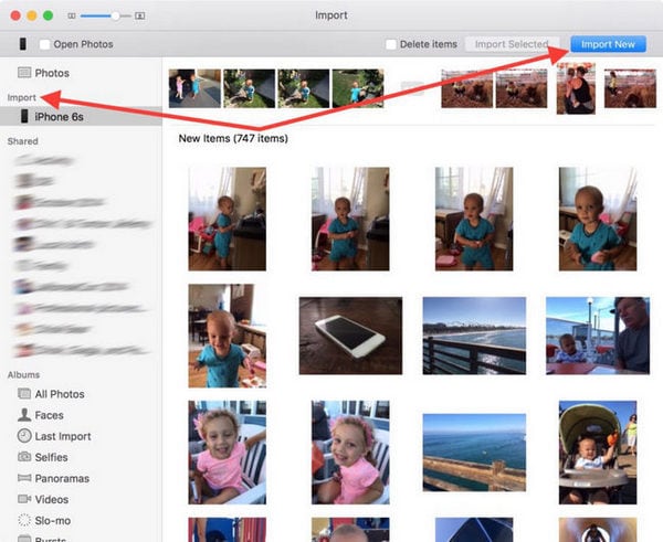 Gebruik iPhoto om iPhone-filmrol over te zetten naar Mac