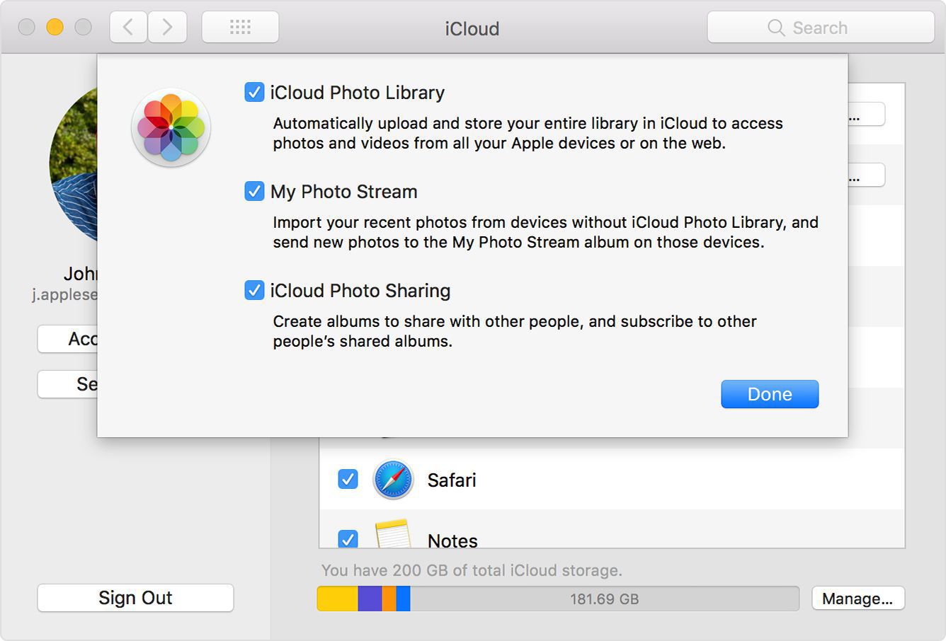 icloud لاستيراد الصور