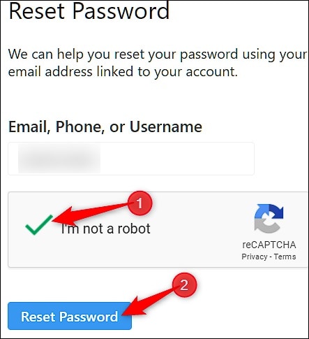 Alternativ för återställning av lösenord för instagram