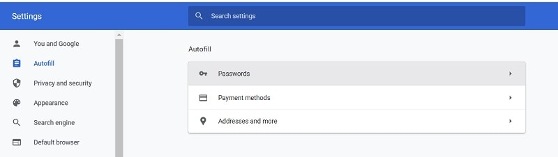 Chrome gespeicherte Passwörter