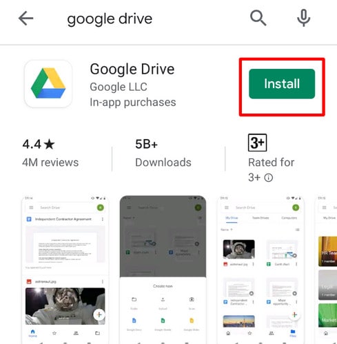 download og installer google drive