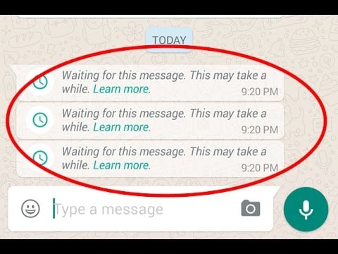 iOS 12 προβλήματα και λύσεις whatsapp-εμφάνιση Αναμονή για αυτό το μήνυμα