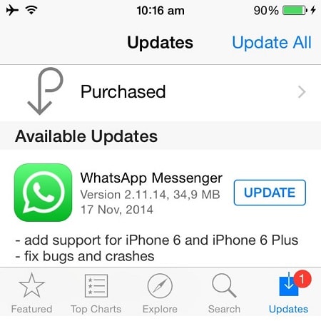 ios 12 whatsapp problemas y soluciones-Actualizar WhatsApp