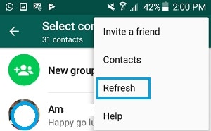 iOS 12 προβλήματα και λύσεις whatsapp-Ανανεώστε τις επαφές σας