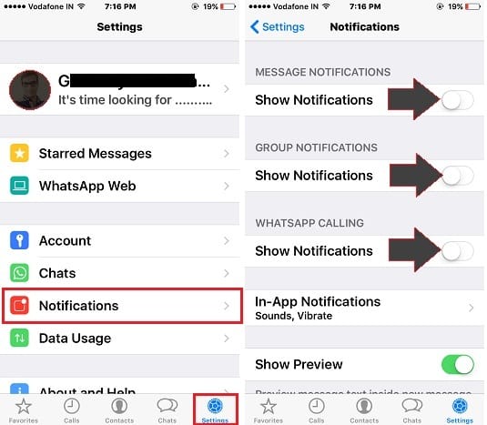 ios 12 whatsapp-problemen en oplossingen - Controleer de meldingsoptie