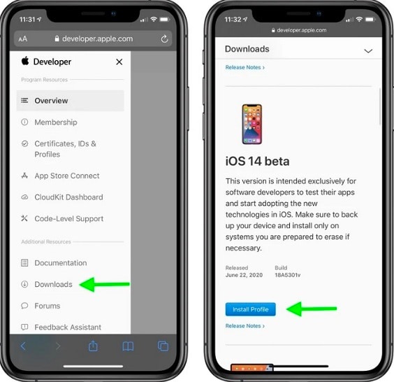 Download ios 14 beta profil