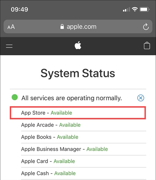 ellenőrizze az Apple rendszerrel kapcsolatos problémákat