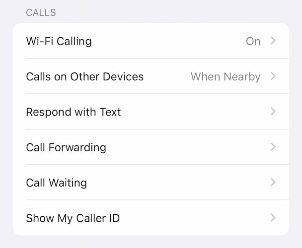 aktiver wifi-opkald i iOS-indstillinger