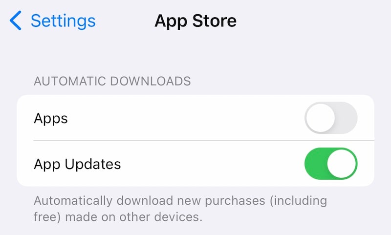 Aktivierung automatischer Updates für Apps