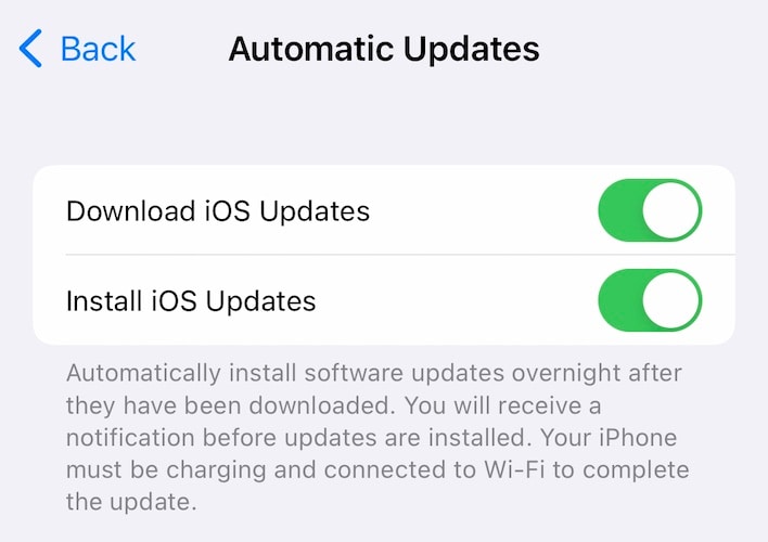aktiverer automatiske iOS-opdateringer