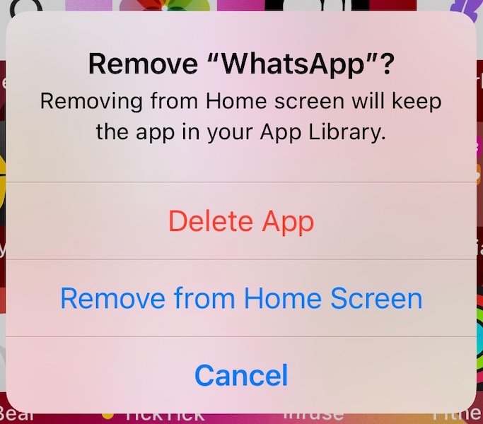 slet WhatsApp i iOS 2