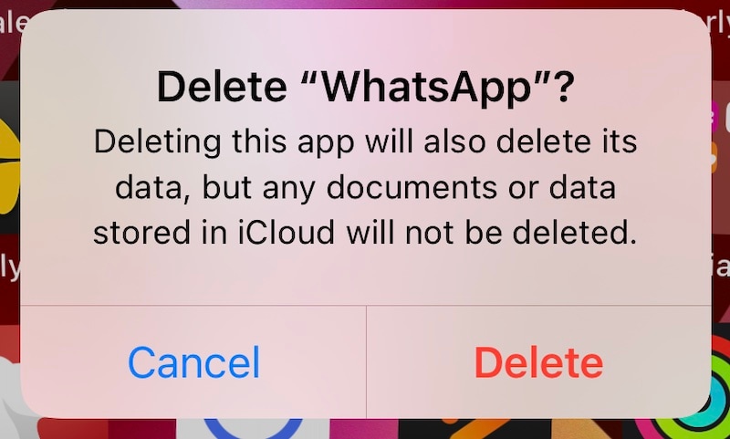 slet WhatsApp i iOS 3